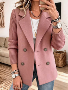 Winchell - Stylische Herbst Jacke Mit Gestrickten Ärmeln – Rosa