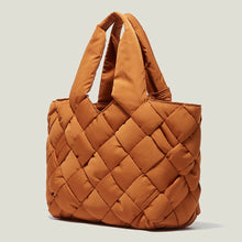 Gesteppte Damen-Shopper-Tasche aus Canvas - Sara – Karamell