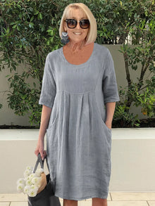 Kleid in Übergröße für Damen – Grau