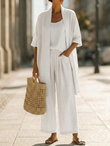 Rilara - dreiteiliges Loungewear-Set – Weiß