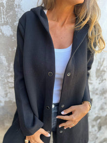 Norlina | Zeitlos eleganter Mantel – Schwarz