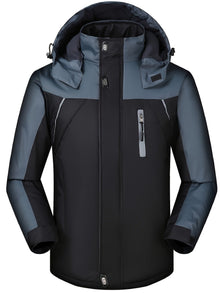 Warme Wasserabweisende Fleece Gefütterte Winterjacke Für Herren | Perfekt für Outdoor-Aktivitäten – Schwarz