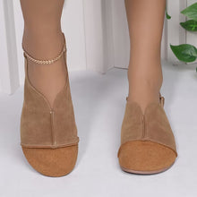 Bethan – Flexible Faltbare Flache Schuhe mit Eckiger Zehenpartie – Kamel