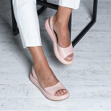 Elegante offene Plattform Damen Sandalen – Rosa