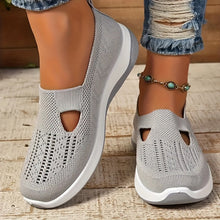 Modische Leichte Strick-Cut-Out Sneaker für Damen | Perfekt für lässige Tage – Hellgrau