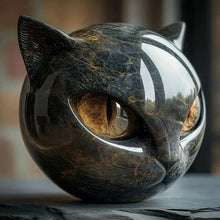 NyxCharm – Skulptur Einer Mystischen Schwarzen Katze – Gold