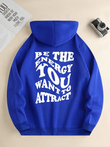 Eleganter Pullover-Hoody mit Backprint und Kapuze für Women | Perfekt für lässige Tage – Blau