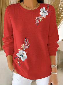 Meyla – Eleganter Langarmpullover – Rot