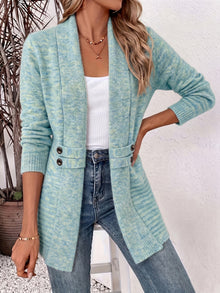 Linsey - Elegante Strick Jacke Mit Offener Vorderseite – Blau