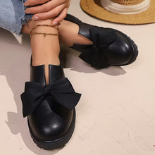 Nargiza - Elegante Loafer Mit Schleife Runder Zehenpartie Und Klobiger Sohle – Schwarz