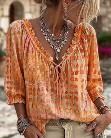 Bastila - Lässige Bluse MIT Polka Dots – Orange
