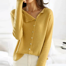 Damen Strickjacke mit Knopfleiste | Elegante – Gelb