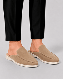 Elegante Herren Loafer Mit Offener Ferse – Beige