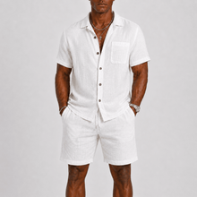 Elegantes Herren Sommer Set Mit Kurzarm Hemd – Weiß