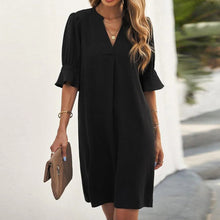 Midi Kleid klassisch und elegant für den Herbst – Schwarz