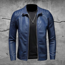 Elegante Premium Bikerjacke für Herren | Langarm – Blau