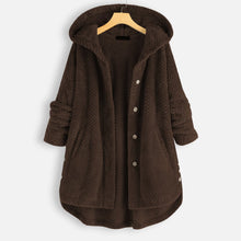Kuschelige Damen Fleecejacke mit Kapuze – Lässige Winterjacke im Oversize-Look, Verschiedene Farben – Dunkelbraun