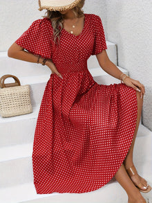 Gepunktetes Sommerkleid | Luftig & Feminin | Perfekt für sonnige Tage – Rot