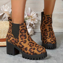 Donjeta – Schnürstiefeletten mit klobigem Absatz – Leopardenmuster