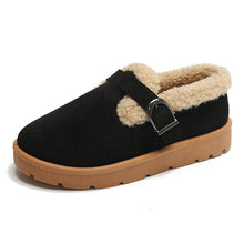 Damen-Winterclogs aus Wildleder mit verstellbarer Schnalle - Linnea – Schwarz