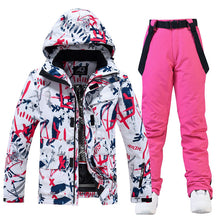 Wasser- und winddichter Unisex-Skianzug - Nivor – Rot mit Rosa