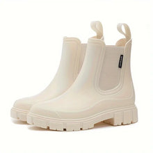 Maria | Damen Wasserdichte Slip-On Chelsea Stiefel – Beige