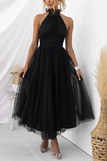 Serrena - Elegantes Rollkragenkleid für Damen – Schwarz