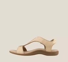 Damen Leder Sandalen mit Fußgewölbestütze für den Sommer – Beige