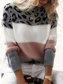 Lona – Strickpullover Mit Leopardenmuster – Grau