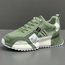 Stylische Mesh Schnürsneaker mit Plateau für Herren | Ideal für Outdoor-Aktivitäten – Grün