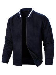 Benjie - Strick Jacke Mit Stehkragen Und Reißverschluss – Marineblau