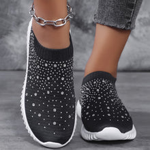 Elizaa – Bequemer Turnschuh Mit Strasssteinen – Schwarz