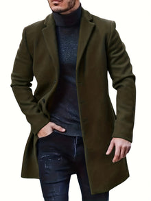 Elegante Einreiher Winterjacke Für Herren | Ideal für Winter – Grün