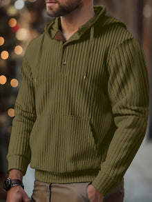 Karlis - Winter Kapuzen Pullover – Armeegrün