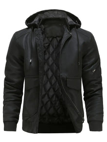 Herren Robustjacke mit Kapuze – Schwarz