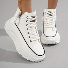 Lässige High-Top Plateau-Sneaker für Damen | Perfekt für lässige Tage – Weiß