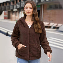 Damen-Fleecejacke mit Reißverschluss - Nayara – Dunkelbraun