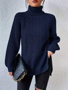 Felina – Langärmeliger Rollkragenpullover Aus Strick – Blau