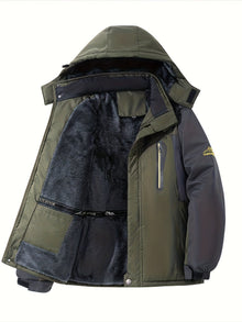 Warme Fleece Winter Jacke Für Herren | Perfekt für Outdoor-Aktivitäten – Grün