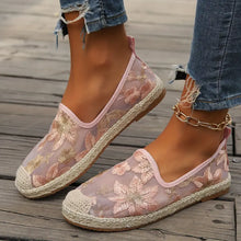 Nyssa | Lässige Espadrilles Spitze Mesh Slip-On flach – Rosa