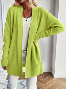 Lässiger Strickwaren-Woll-Cardigan mit Tasche für Damen | Perfekt für den Alltagsgebrauch – Grün