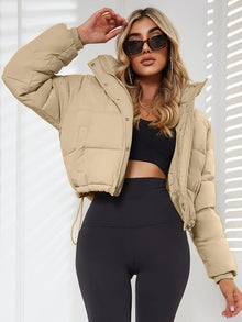 Kurze modische warme Winterjacke für Damen | Ideal für Winter – Khaki