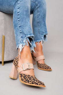 Avano  | Leoparden-lederpumps mit stabilem Absatz – Khaki