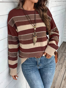 Fadina – Langärmeliger Strickpullover – Rot