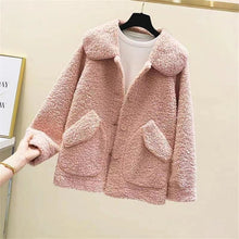 Damenmantel mit Fleece-Effekt im entspannten Winterstil - Mimiko – Rosa