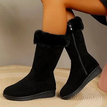 Neah - Warmer Langer Stiefel Mit Reißverschluss – Schwarz