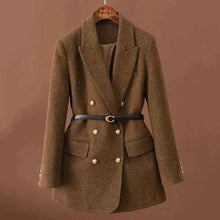 Fischgrat Blazer Damen – Braun