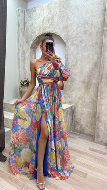 Florales Maxi Kleid Für Gala Und Formelle Anlässe – Mehrfarbig