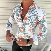 Floriano | Herren Langarm Hemd mit Blumenmuster – Turkis