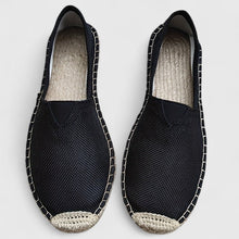 Emily | Atmungsaktiv Espadrille-Stil Ballerinas – Schwarz